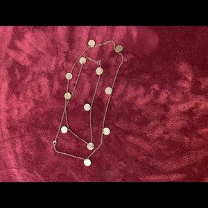 Silver Dangle Discs Necklace